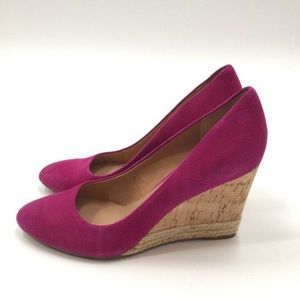 Franco Sarto Fuchsia Cork Wedge excellent condition